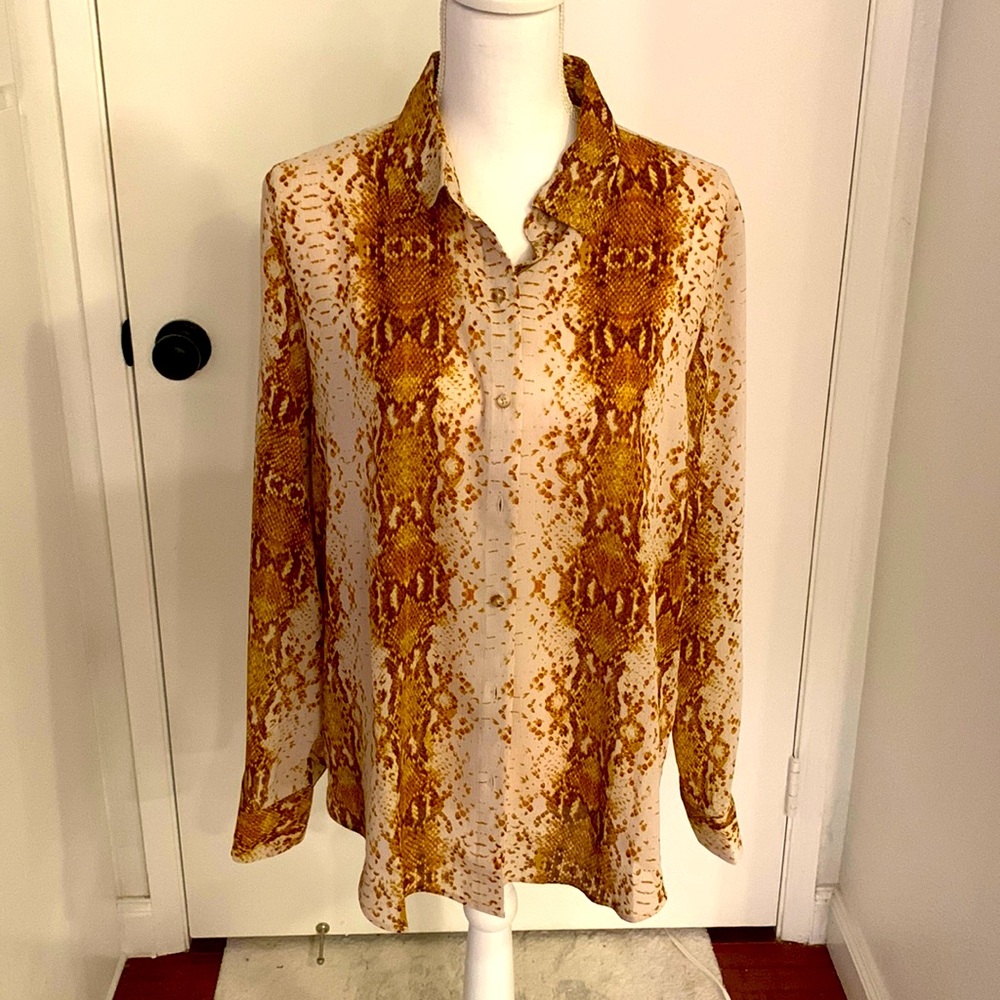 NWOT Rachel Zoe Snake Blouse size L